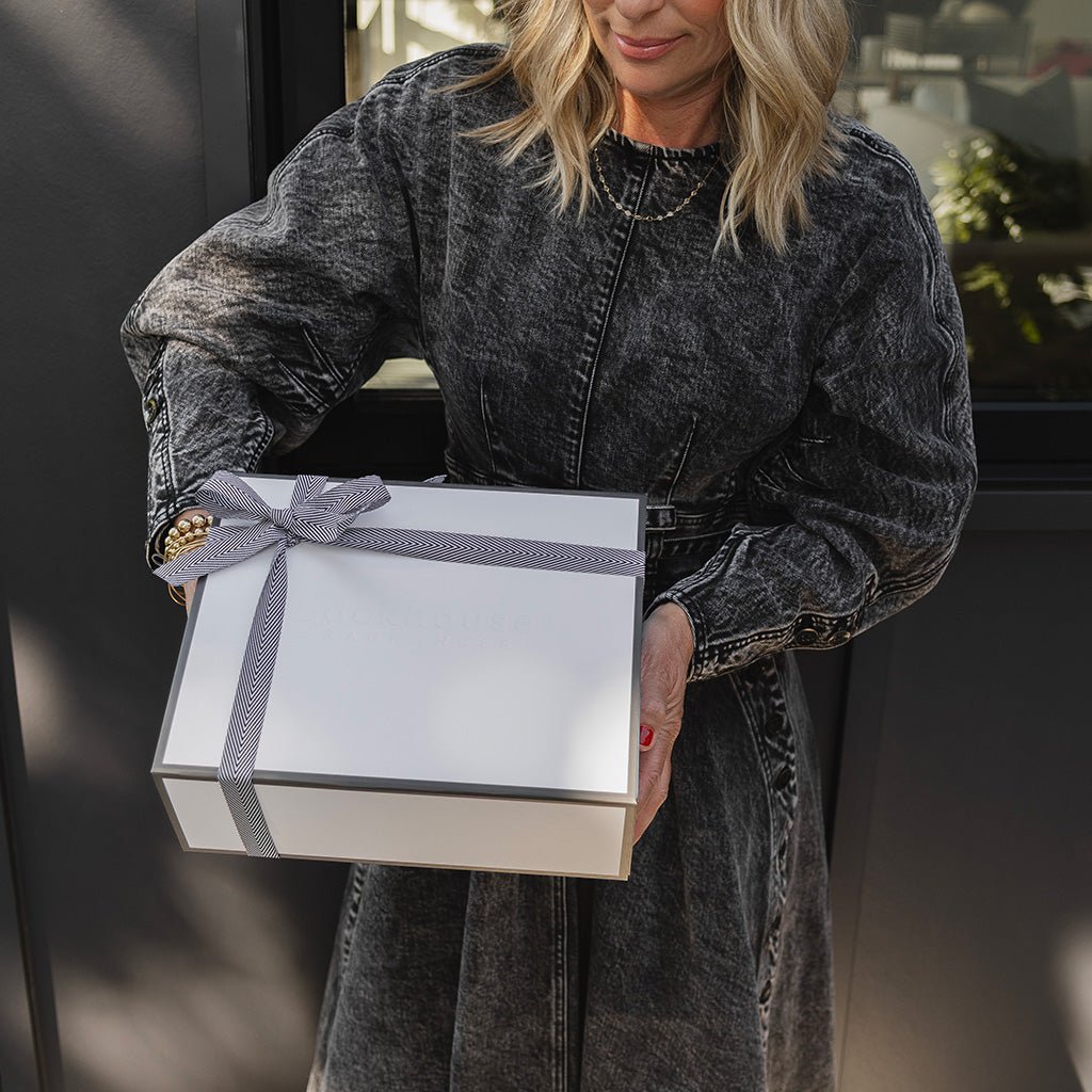 luxury candle gift set ribbon tied gift box hand-poured Newport Beach backhouse fragrances from $70