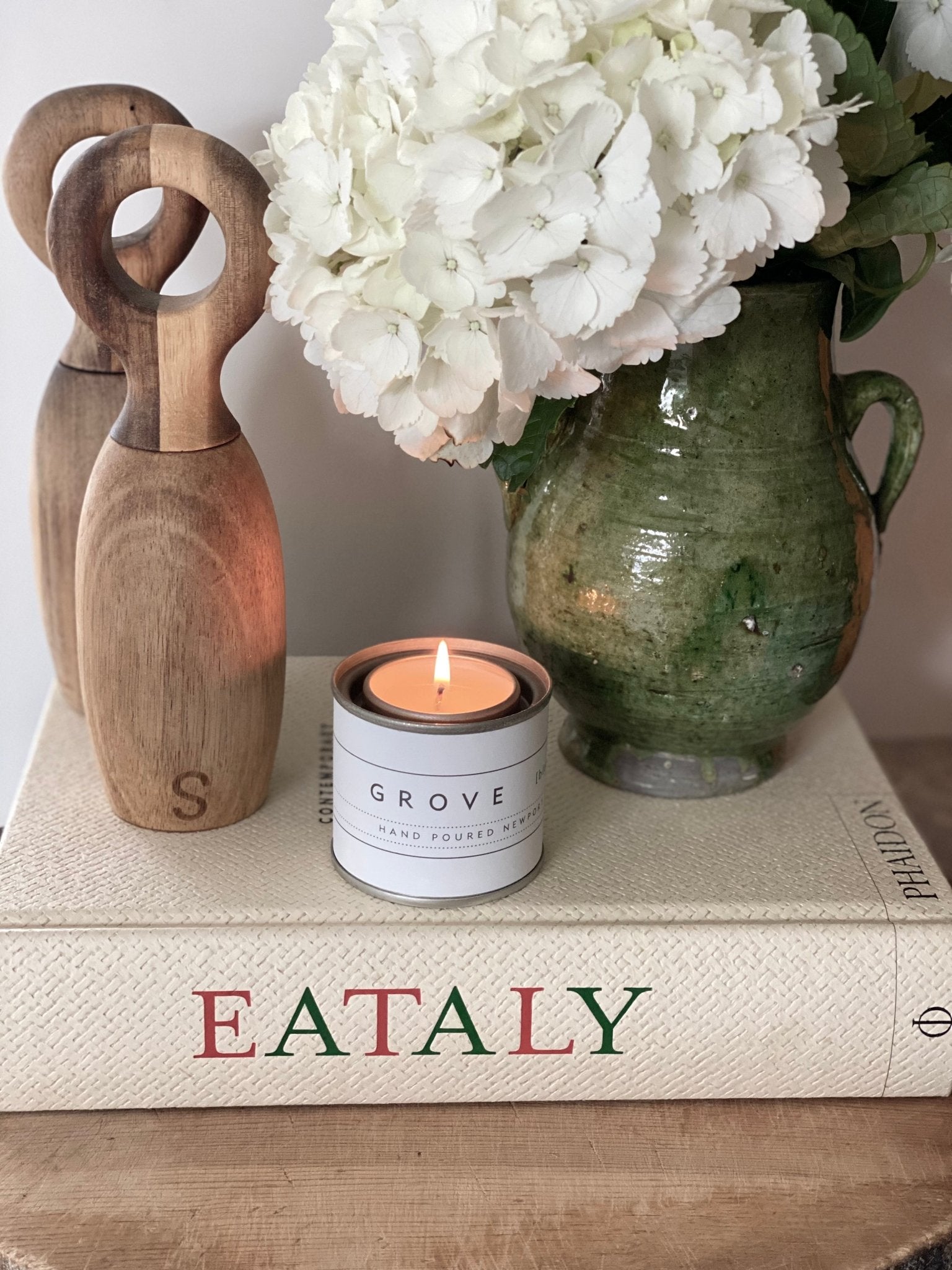 grove orange blossom mini scented candle styled at home hand-poured Newport Beach backhouse fragrances