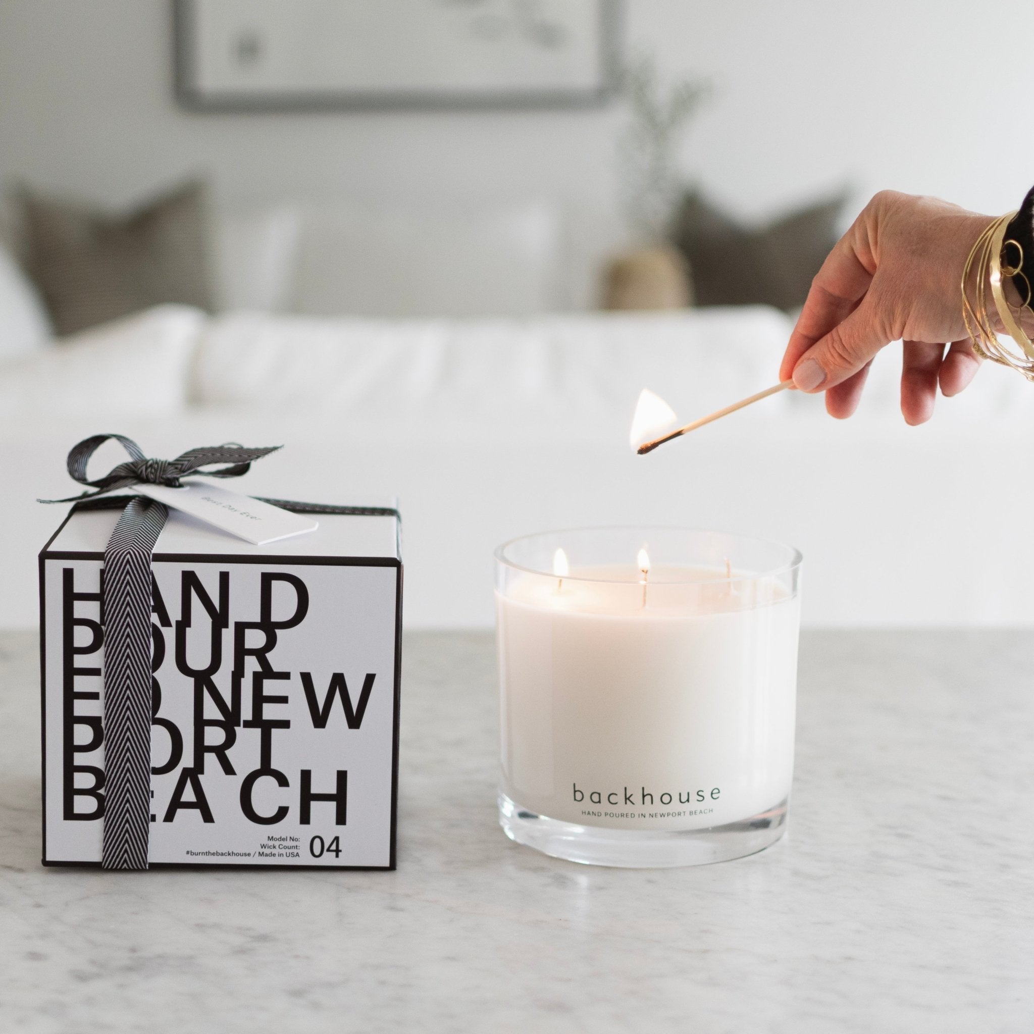 petaluma berry rose luxury scented candle styled in elevated home interior backhouse fragrances Newport Beach