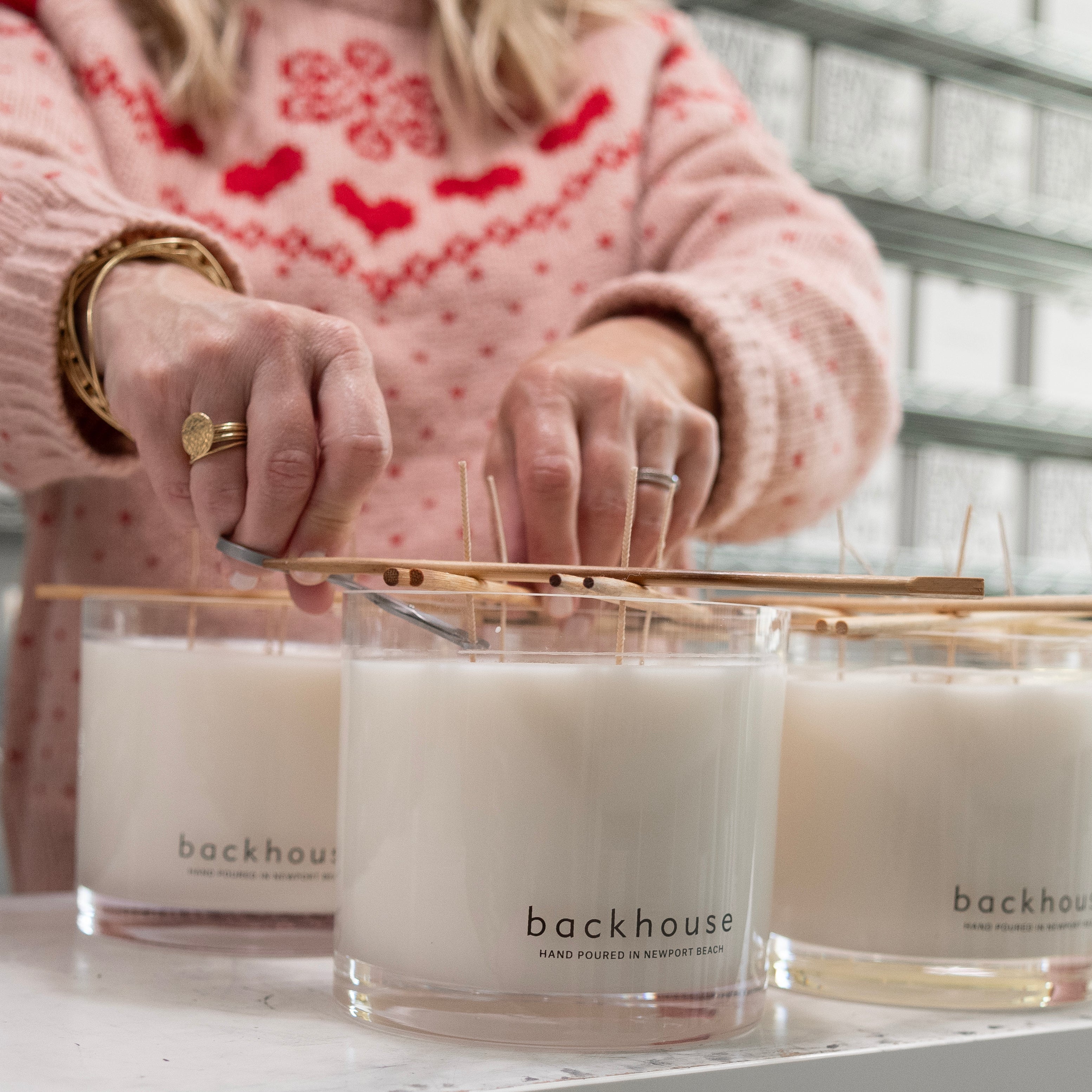 Pouring 4 Wick Lido Candle