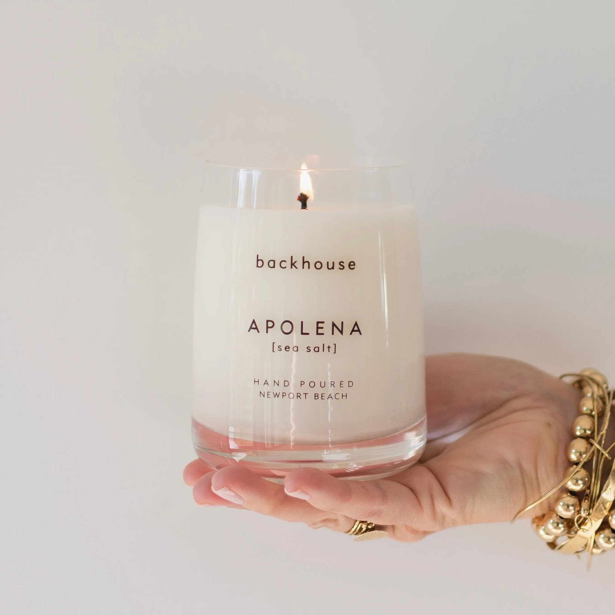 apolena sea salt sage luxury scented candle backhouse fragrances Newport Beach
