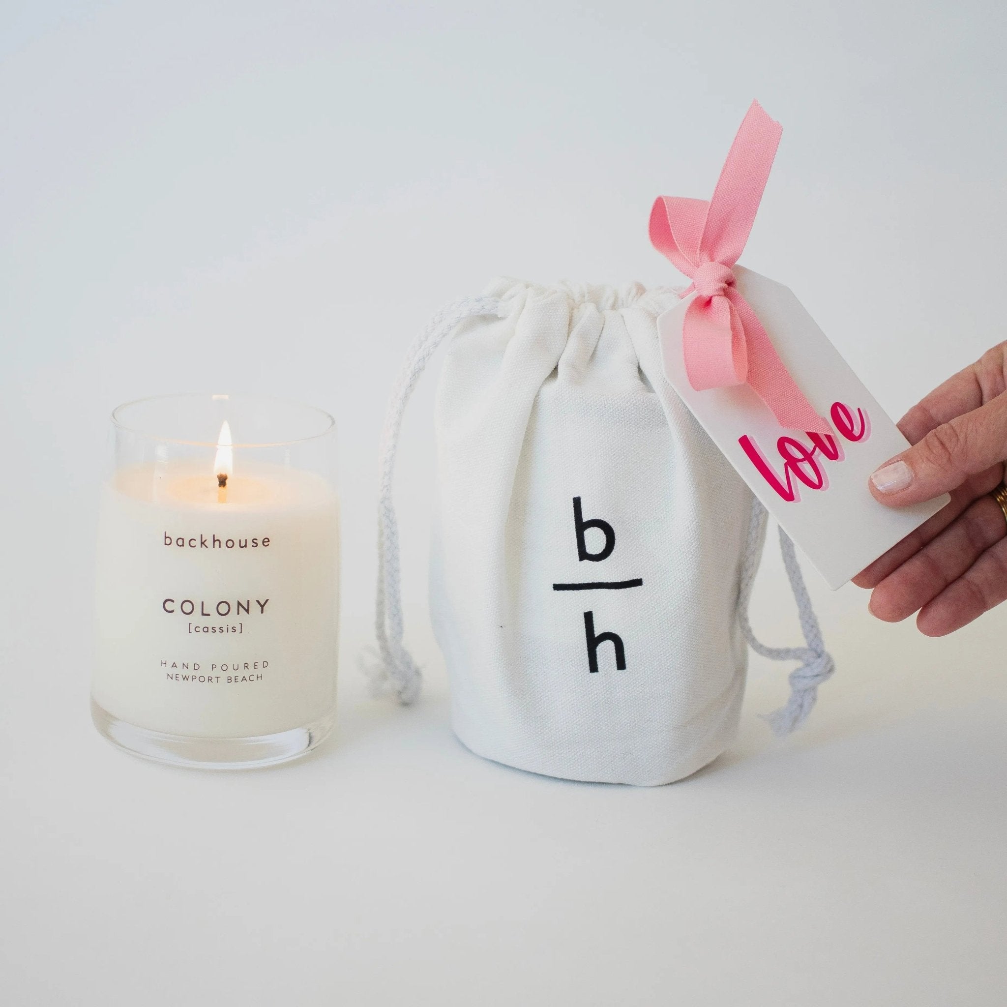 MOTHER'S DAY HURRICANE CANDLE + CANVAS GIFT BAG backhouse fragrances