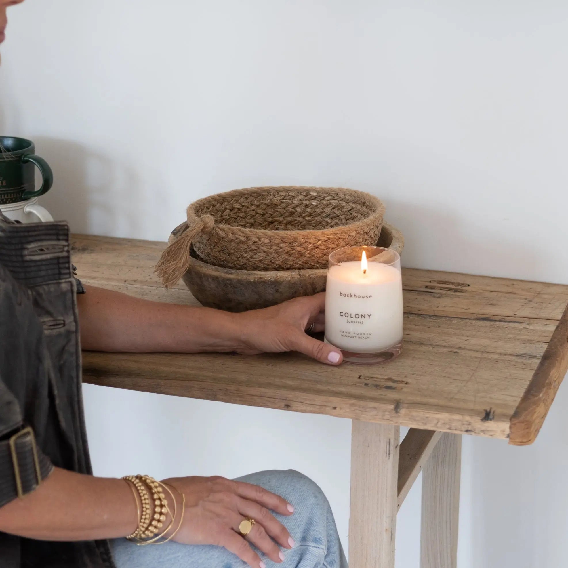 HURRICANE CANDLE + CANVAS GIFT BAG backhouse fragrances
