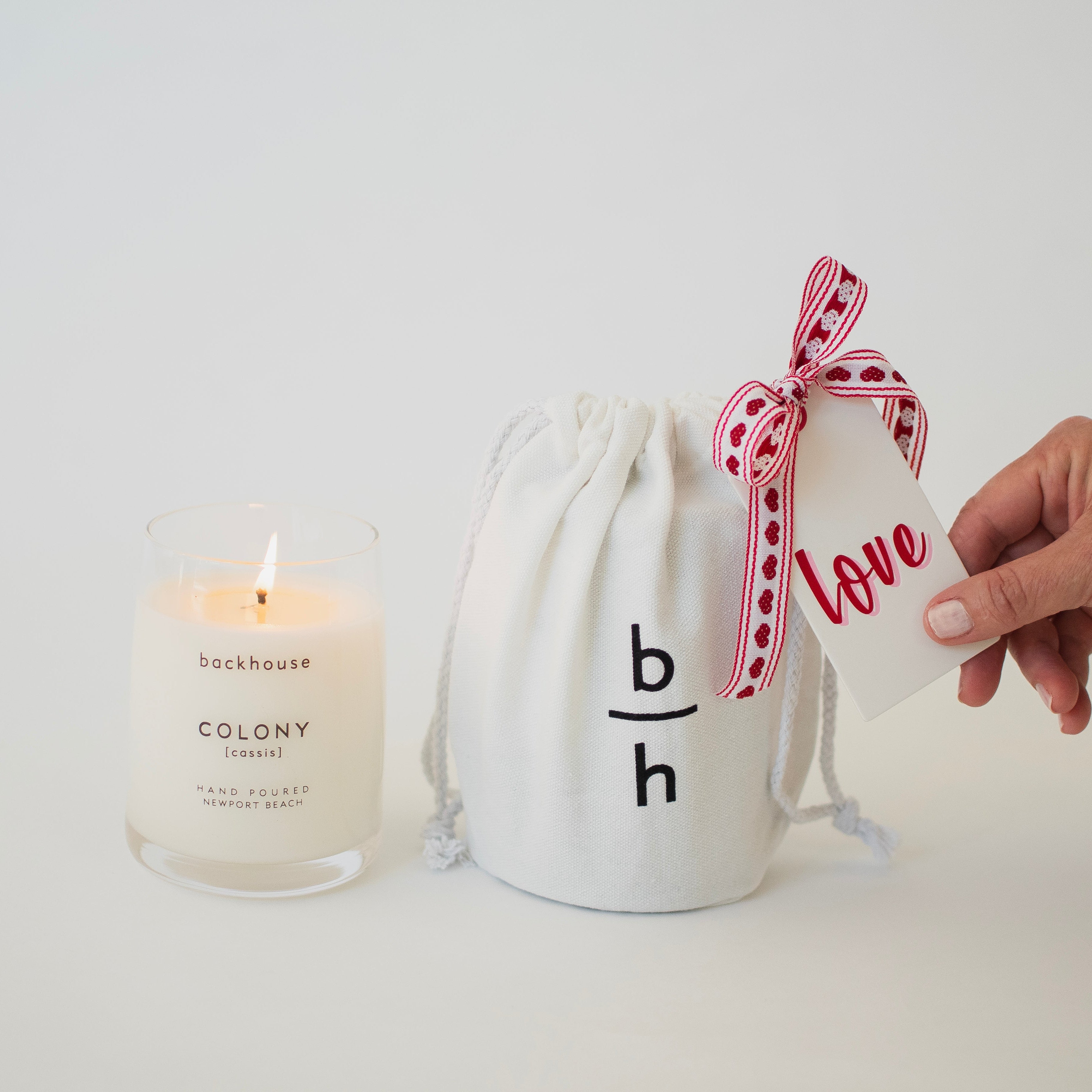 HURRICANE CANDLE + CANVAS GIFT BAG GIFT SET