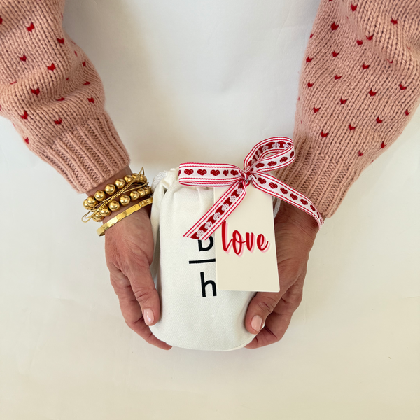 VALENTINE'S DAY HURRICANE CANDLE + CANVAS BAG