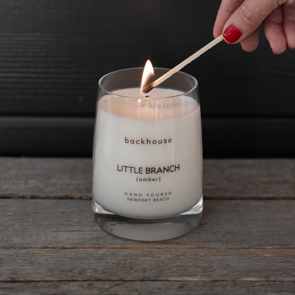 Luxury Amber Scented Candle | Modern Glass Jar | backhouse fragrances
