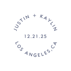 Personalized digital graphic for a Lido Newport Beach wedding candle lid featuring the couple's names, wedding date, and Newport Beach, CA location.