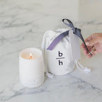 hurricane candle and canvas gift bag gift set backhouse fragrances Newport Beach