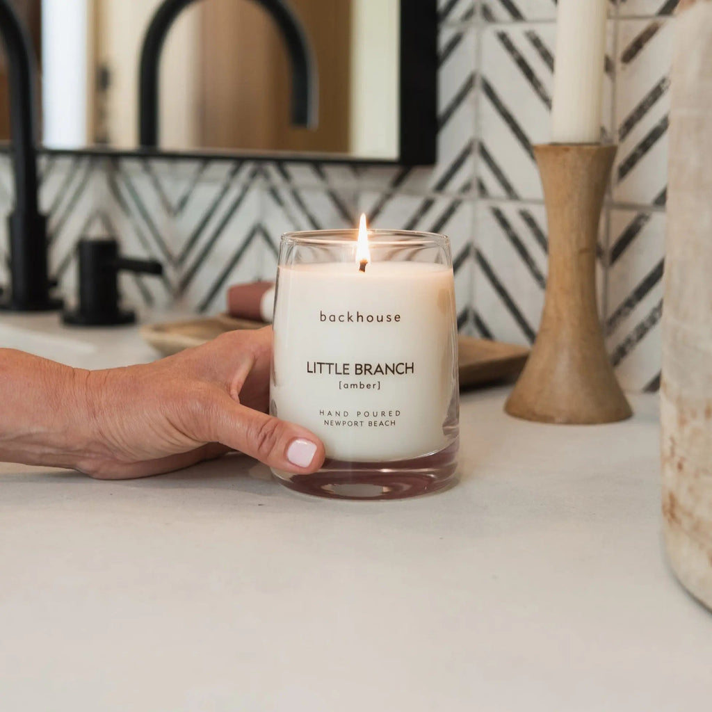 little branch amber tobacco luxury candle hand-poured backhouse fragrances