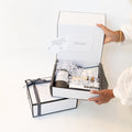 luxury candle and hand wash gift box backhouse fragrances person holding box showing contents