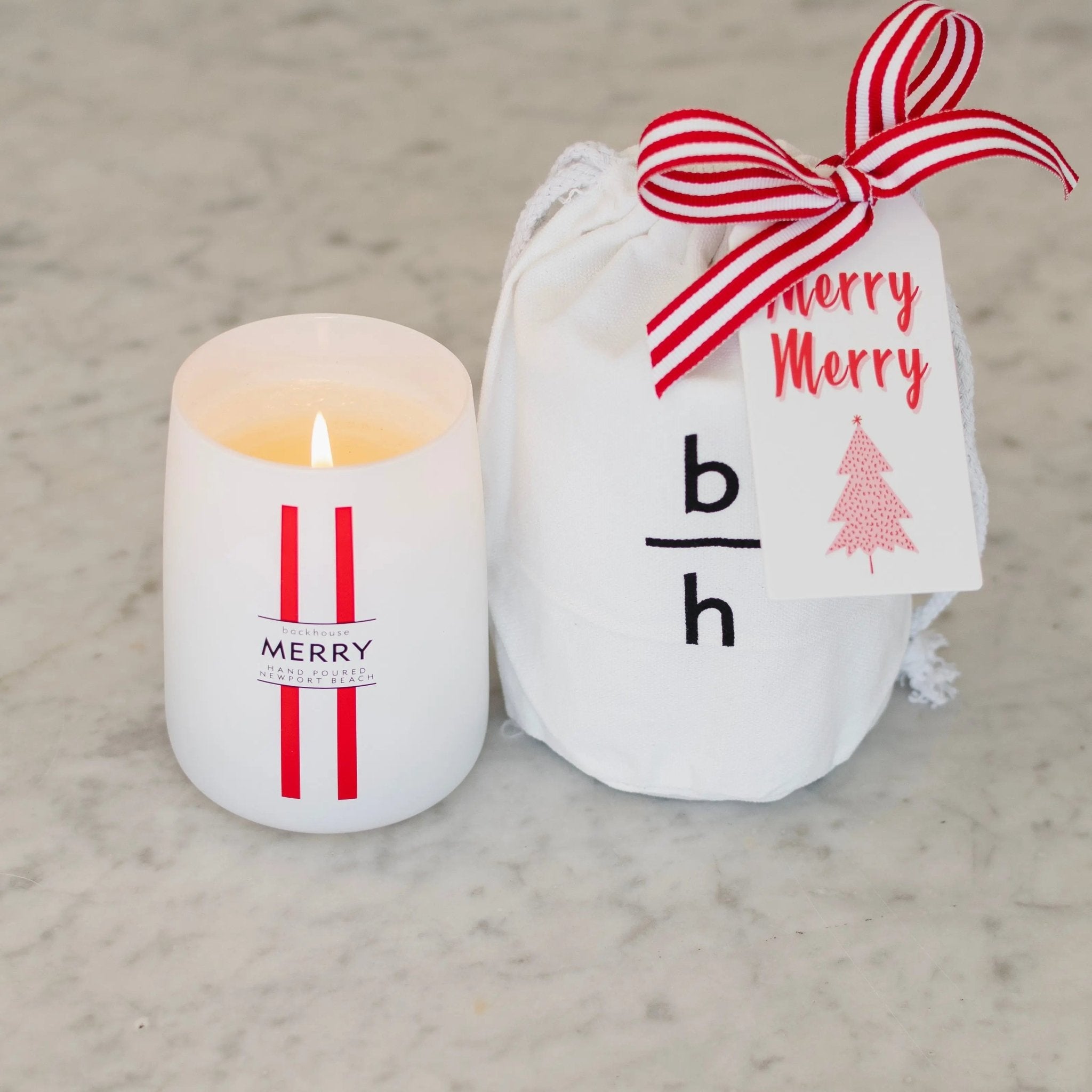 merry pine cedar snow canvas bag gift set backhouse fragrances Newport Beach