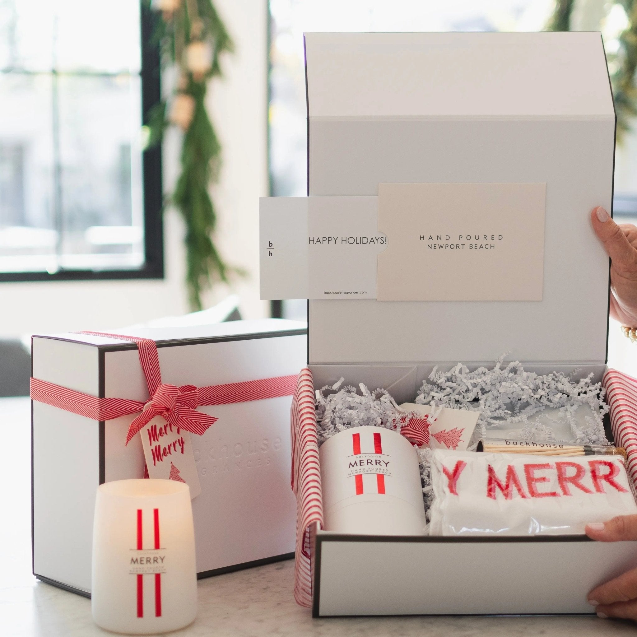 merry pine cedar snow gift box backhouse fragrances Newport Beach