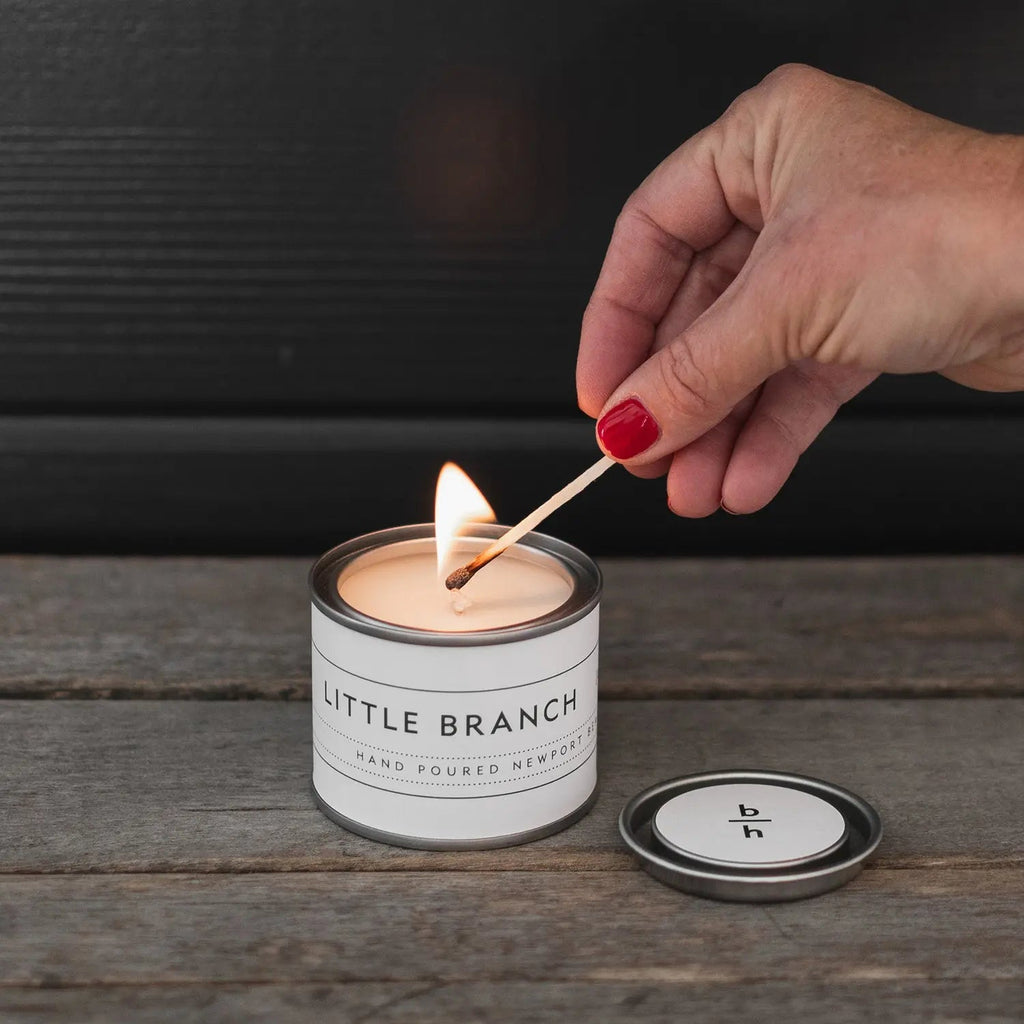 mini little branch amber tobacco tin candle modern backhouse fragrances
