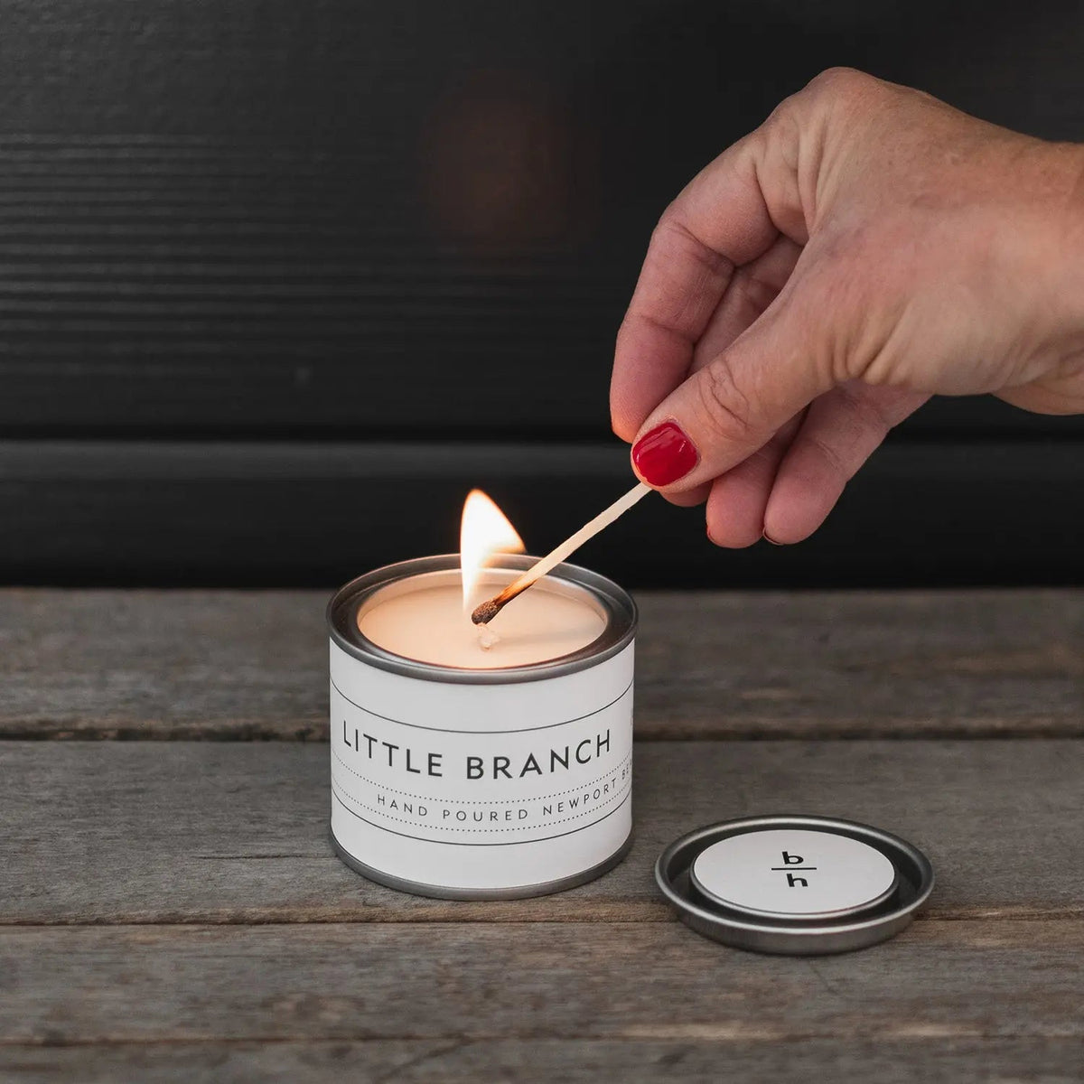 mini little branch amber tobacco tin candle modern backhouse fragrances