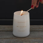 white and gold mr. douglas pine cedar candle side view backhouse fragrances
