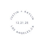 Personalized digital graphic for a Lido Newport Beach wedding candle lid featuring the couple's names, wedding date, and Newport Beach, CA location.