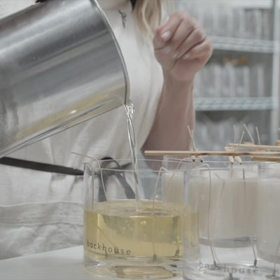 backhouse fragrances four wick sandalwood behind the scenes pouring candles newport beach