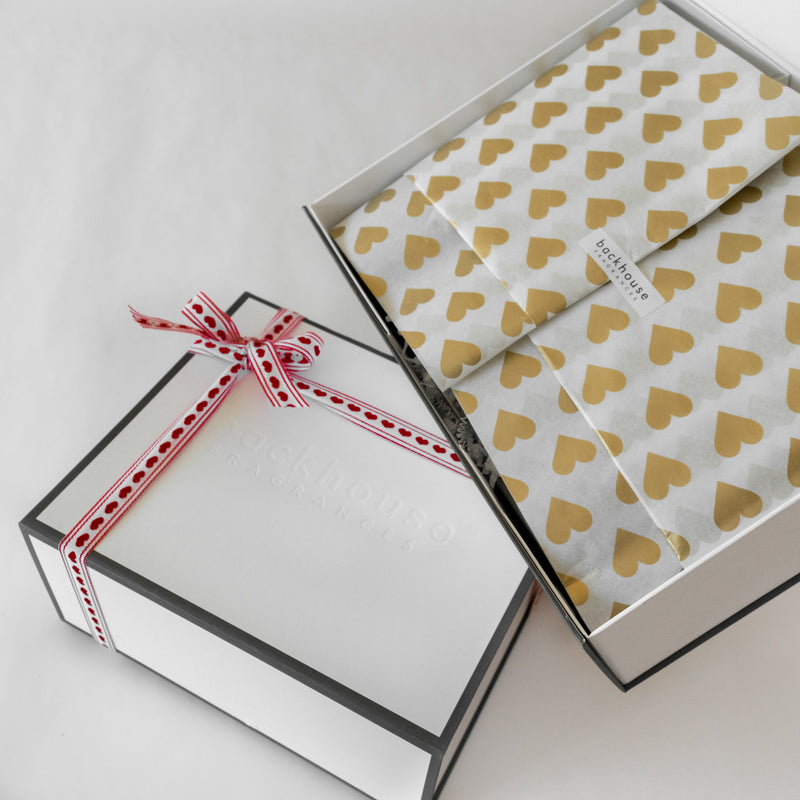 Scented Candle Luxury Gift Box | Valentine's Day | modern and simple packaging | backhouse fragrances