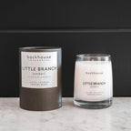 little branch amber scented candle modern glass jar and packaging backhouse fragrances